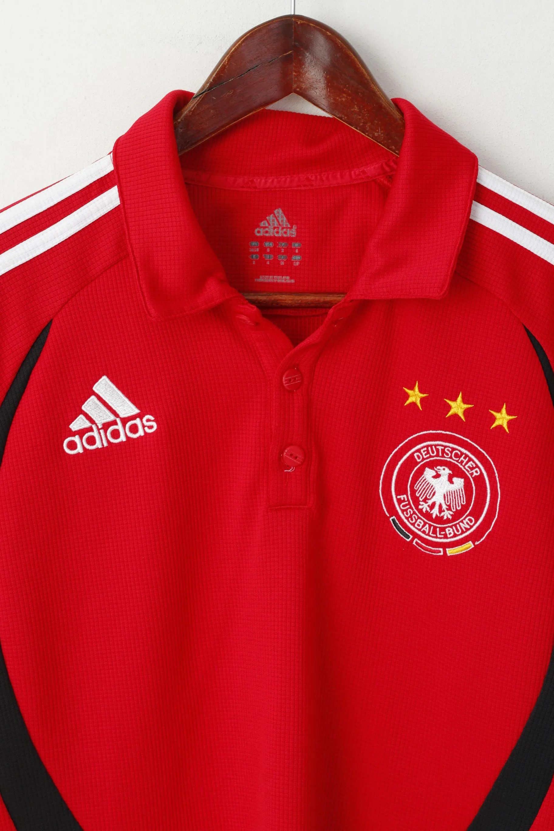 Adidas Men S Polo Shirt Red Deutscher German Fussball Bund 2005 Jersey Top