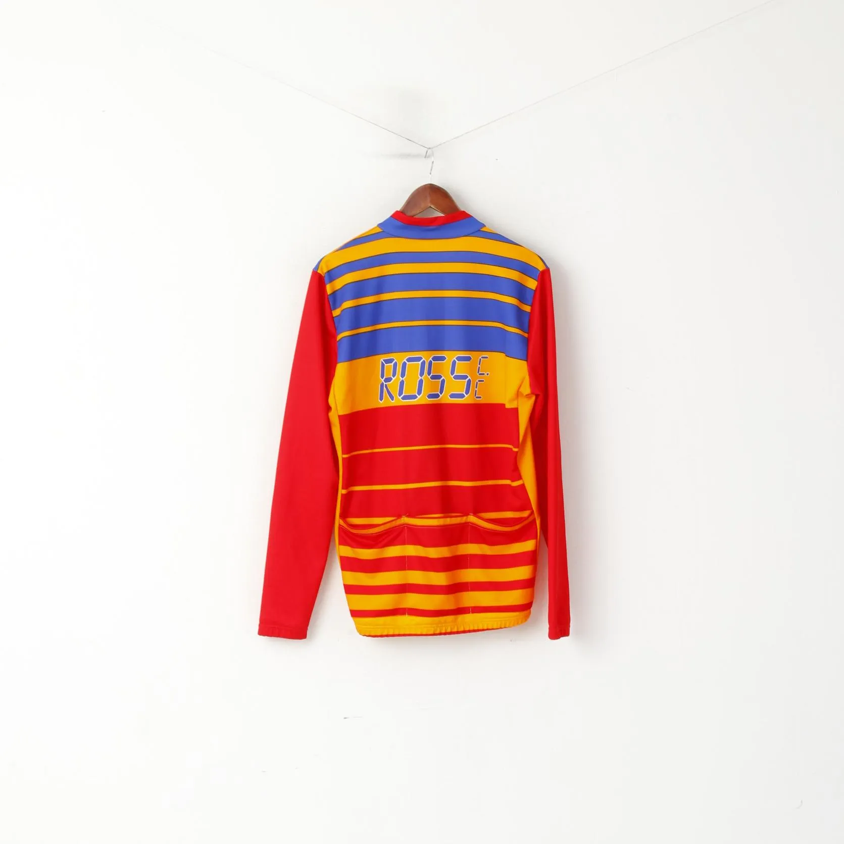 Alexa Men 5 L Cycling Shirt Red Vintage Ross Full Zip Long Sleeve Bike Top