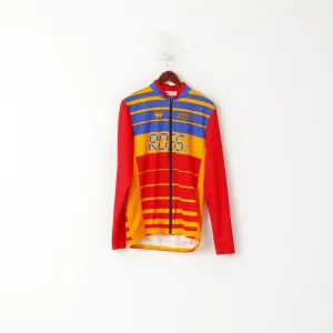 Alexa Men 5 L Cycling Shirt Red Vintage Ross Full Zip Long Sleeve Bike Top