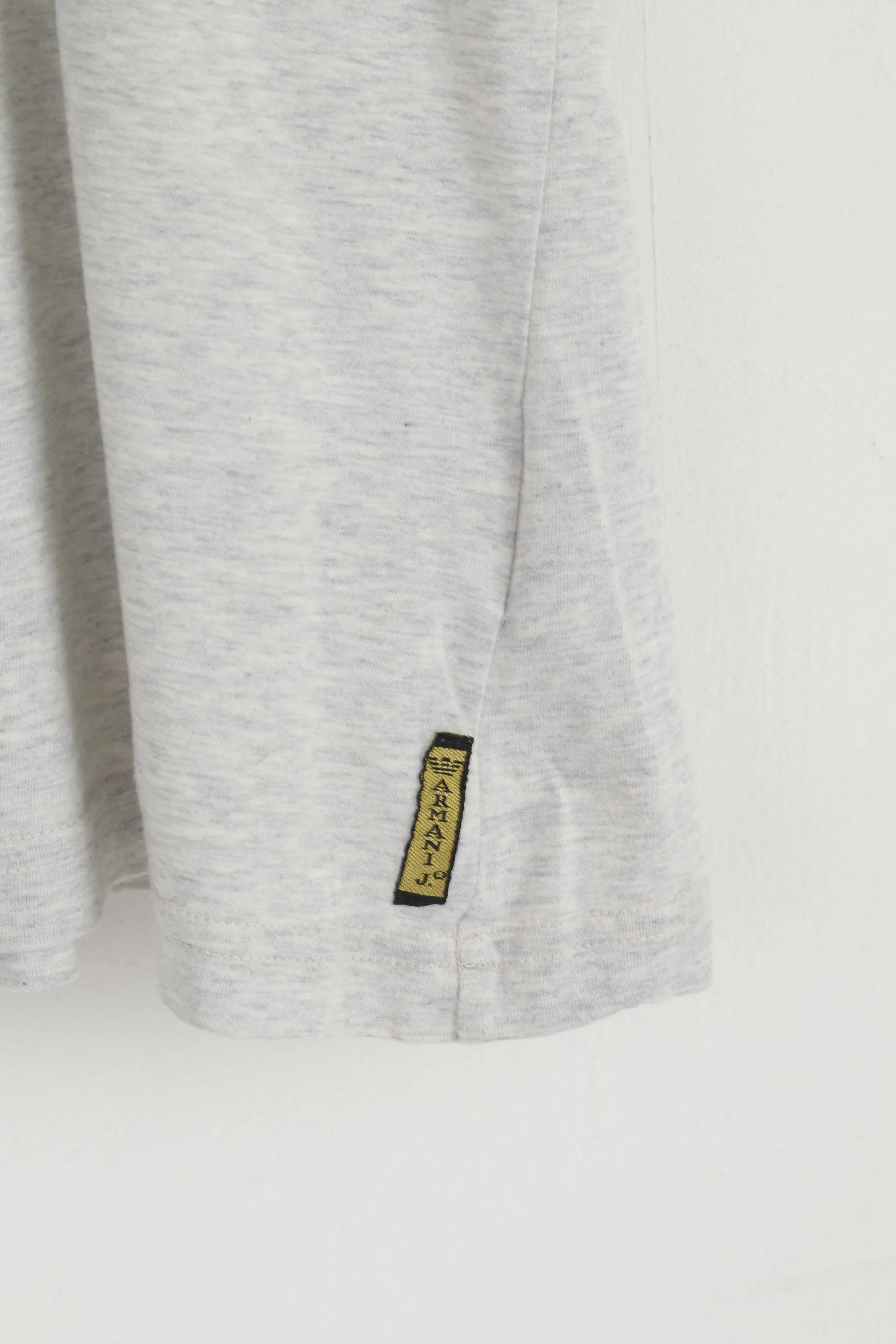 Armani Jeans Men L (S) Shirt Grey Graphic AJ Cotton Summer Crew Neck Top