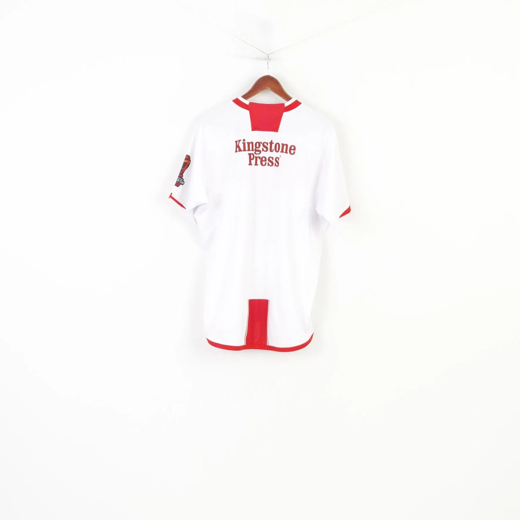 BLK  Men L Shirt White World Cup 2017 Jersey England Rugby League Crew Neck Vintage  Top