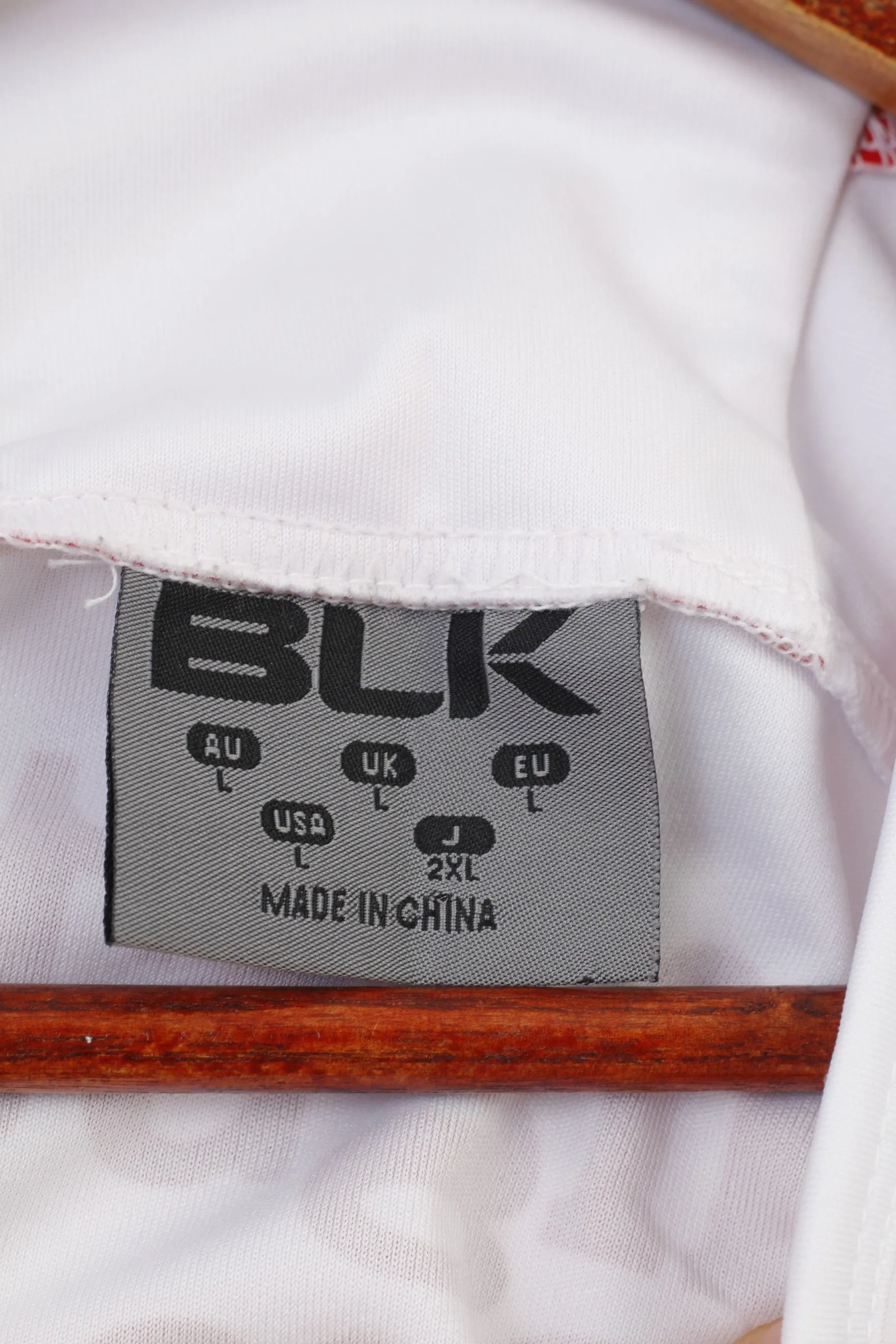 BLK  Men L Shirt White World Cup 2017 Jersey England Rugby League Crew Neck Vintage  Top