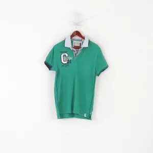 Camp David Red Men L Polo Shirt Green Cotton NY East Drive Embroidered Top