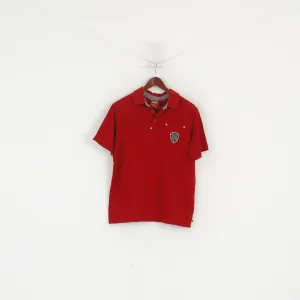 CAT Caterpillar Men S Polo Shirt Red Cotton Premium Workwear Pocket Top
