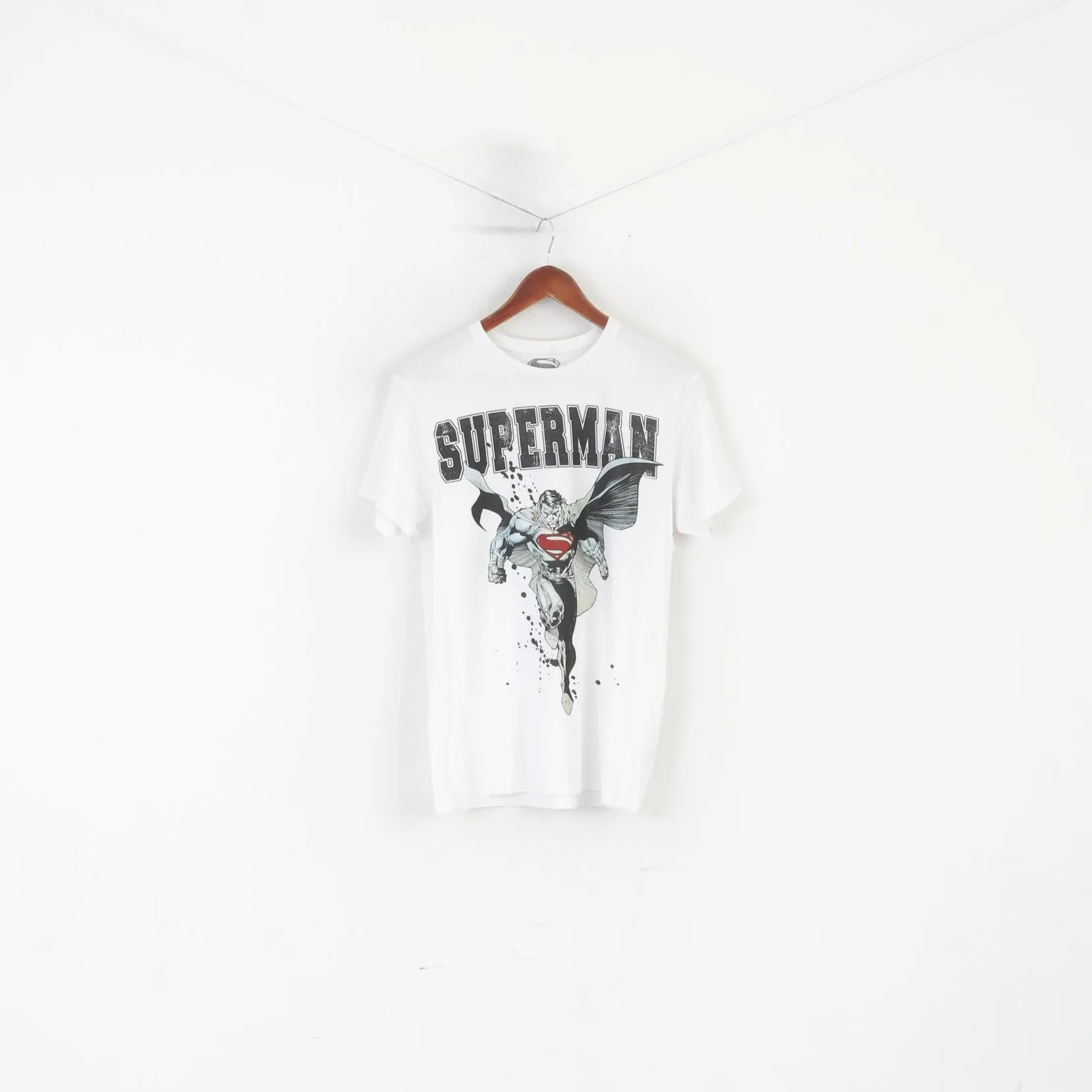 Cedar Wood State Men M Shirt White Cotton Superman Man Of Steel Top