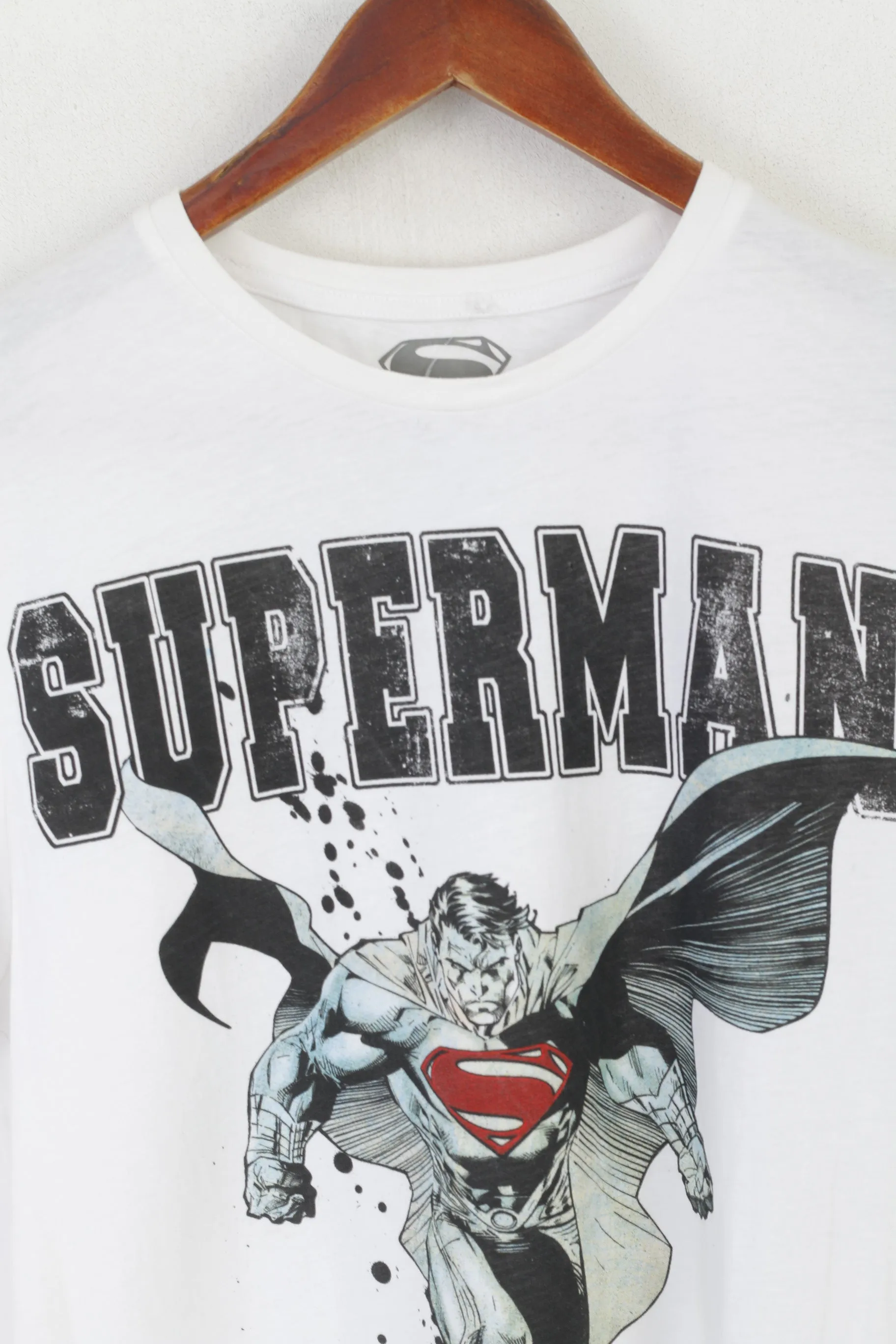 Cedar Wood State Men M Shirt White Cotton Superman Man Of Steel Top