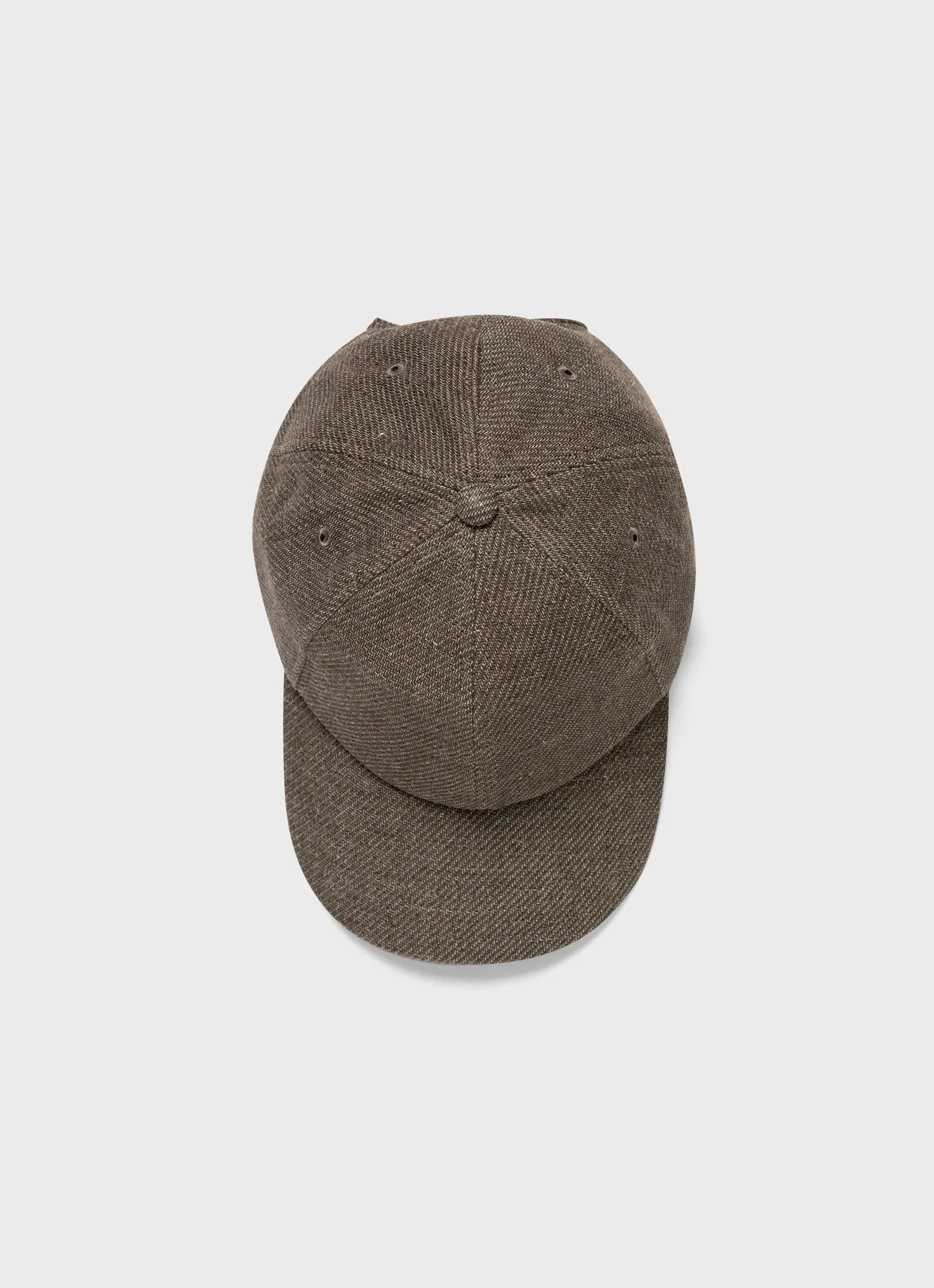 Cotton Linen Twill  Cap in Khaki Sunspel