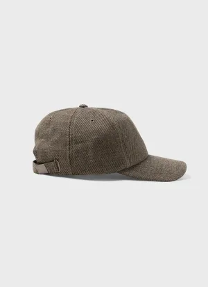 Cotton Linen Twill  Cap in Khaki Sunspel