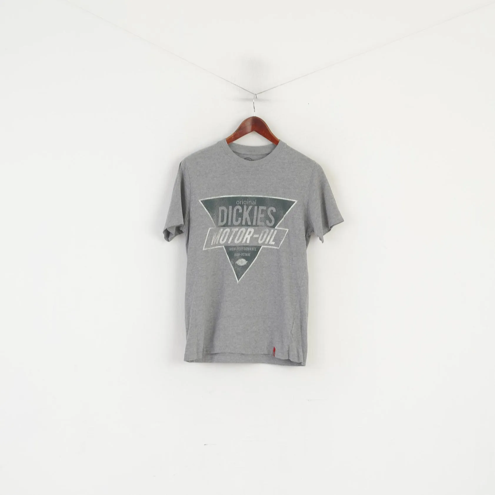Dickies Men S (XS) Shirt Grey Cotton Graphic Motor Oil High Octane Vintage Top