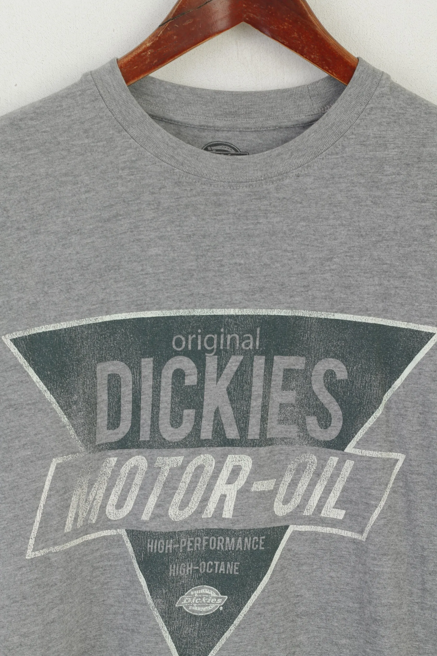 Dickies Men S (XS) Shirt Grey Cotton Graphic Motor Oil High Octane Vintage Top
