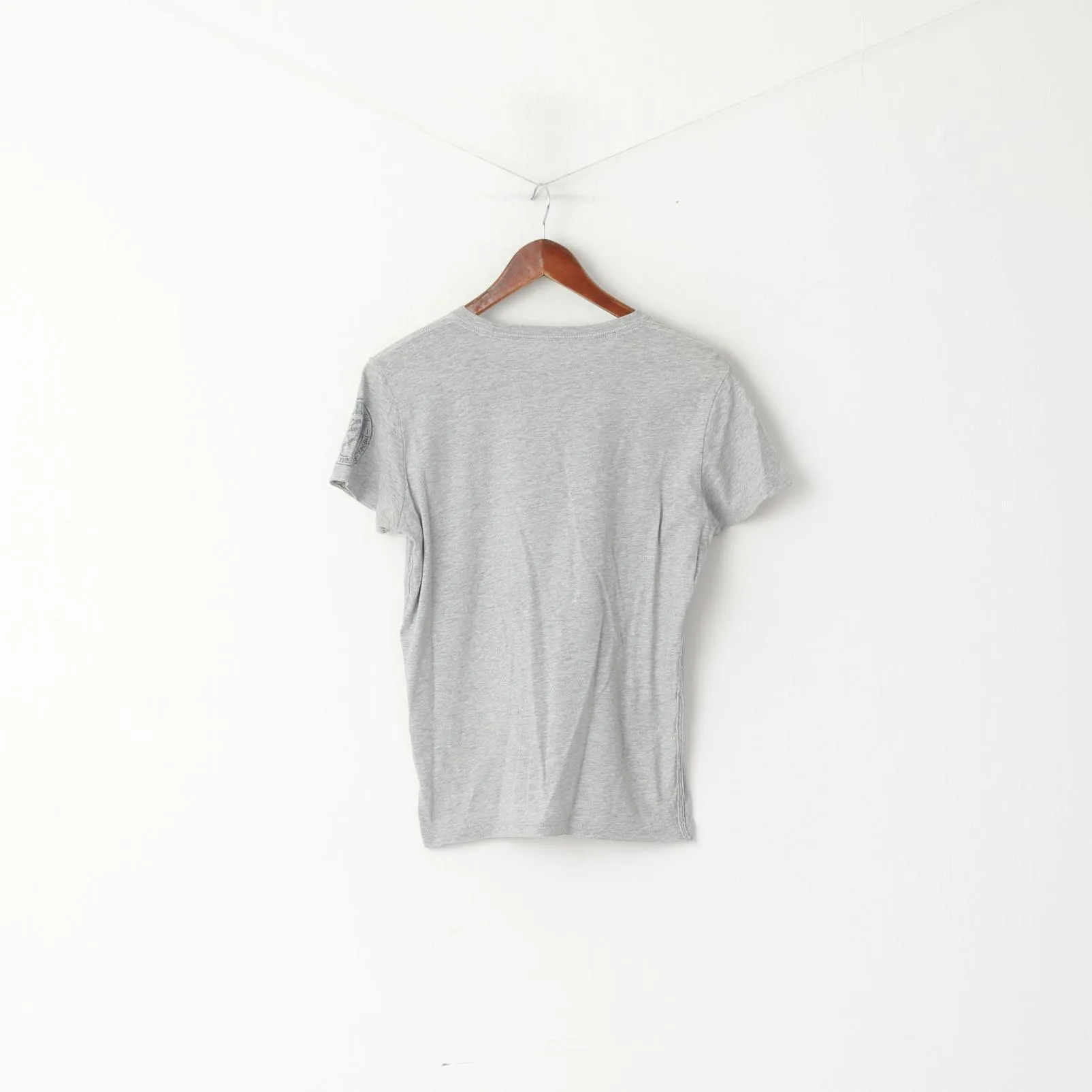 Diesel Industry Men S Shirt Grey Cotton Graphic Crew Neck Smile In Life Top