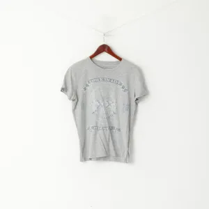 Diesel Industry Men S Shirt Grey Cotton Graphic Crew Neck Smile In Life Top