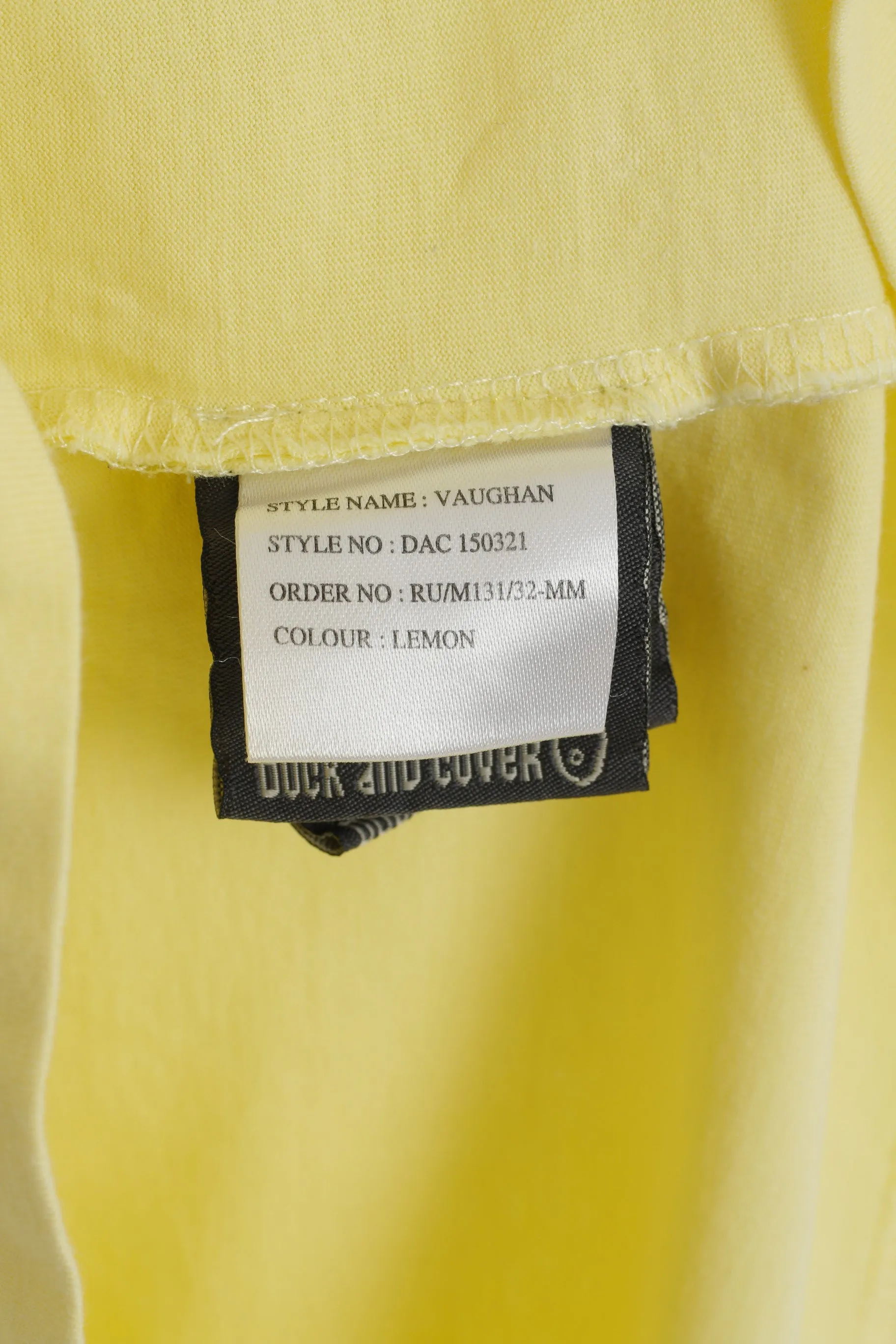 Duck And Cover Men L Polo Shirt Yellow Cotton vaughan Style Classic Top