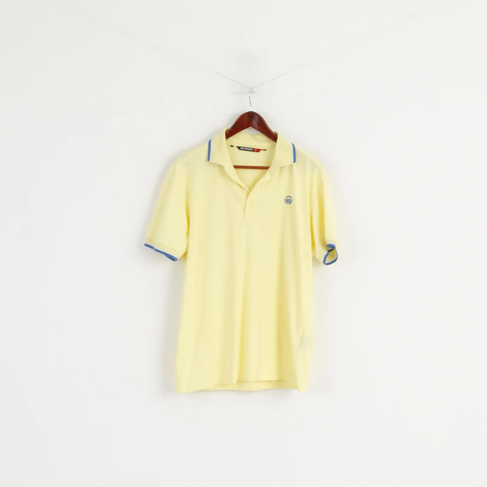 Duck And Cover Men L Polo Shirt Yellow Cotton vaughan Style Classic Top