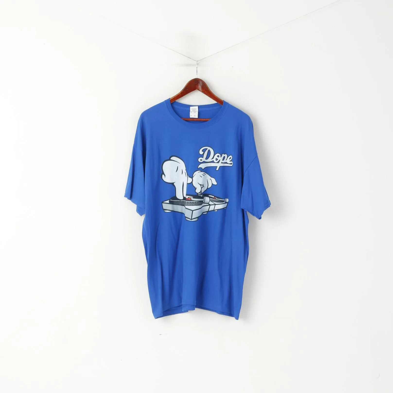 Fruit Of the Loom Men 2XL T- Shirt Blue Cotton Graphic Dope Music Top