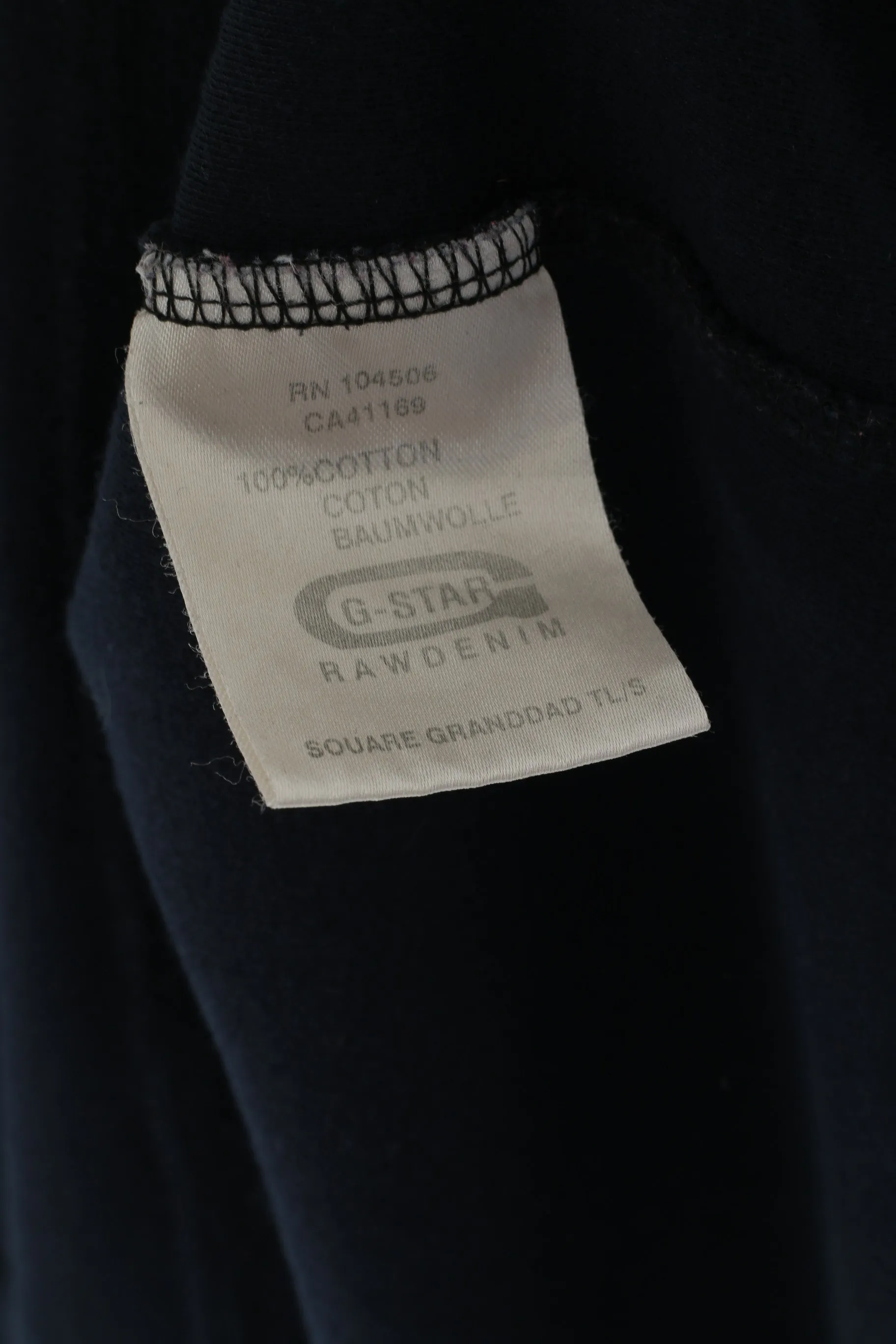 G-Star Raw Men XL Shirt Navy Cotton Embroidered Stretch Crew Neck Top