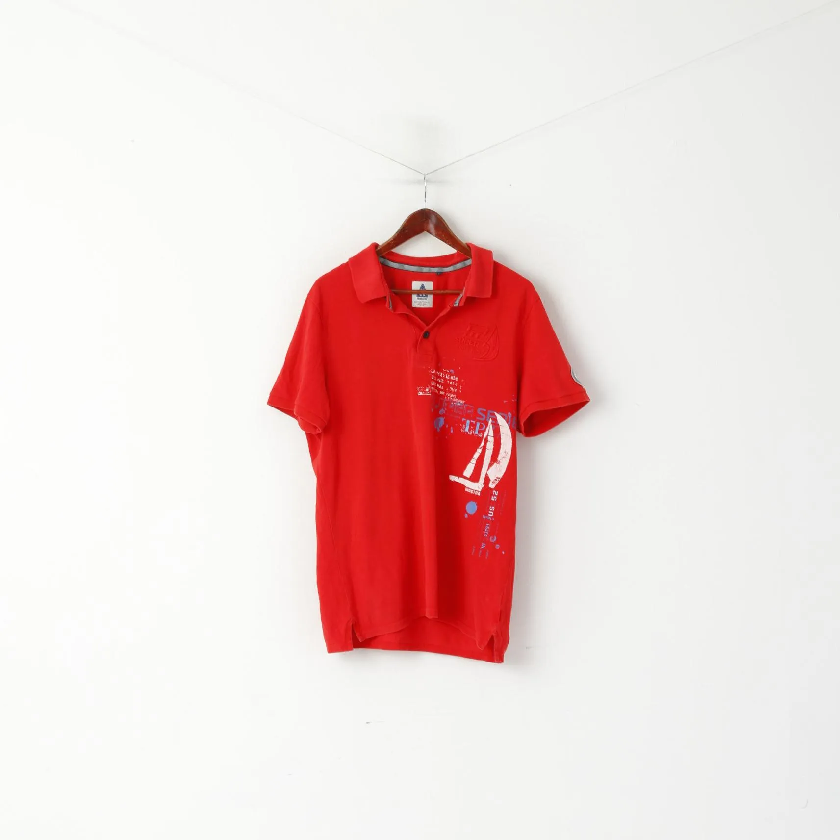 Gaastra Men XL Polo Shirt Red Cotton 52 Super Series Nautical Supplies Top