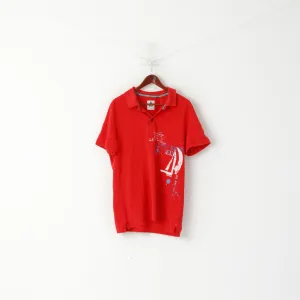 Gaastra Men XL Polo Shirt Red Cotton 52 Super Series Nautical Supplies Top