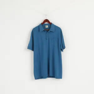GABICCI Collezione Men XL Polo Shirt Sea Green Cotton Soft Detailed Buttons Top