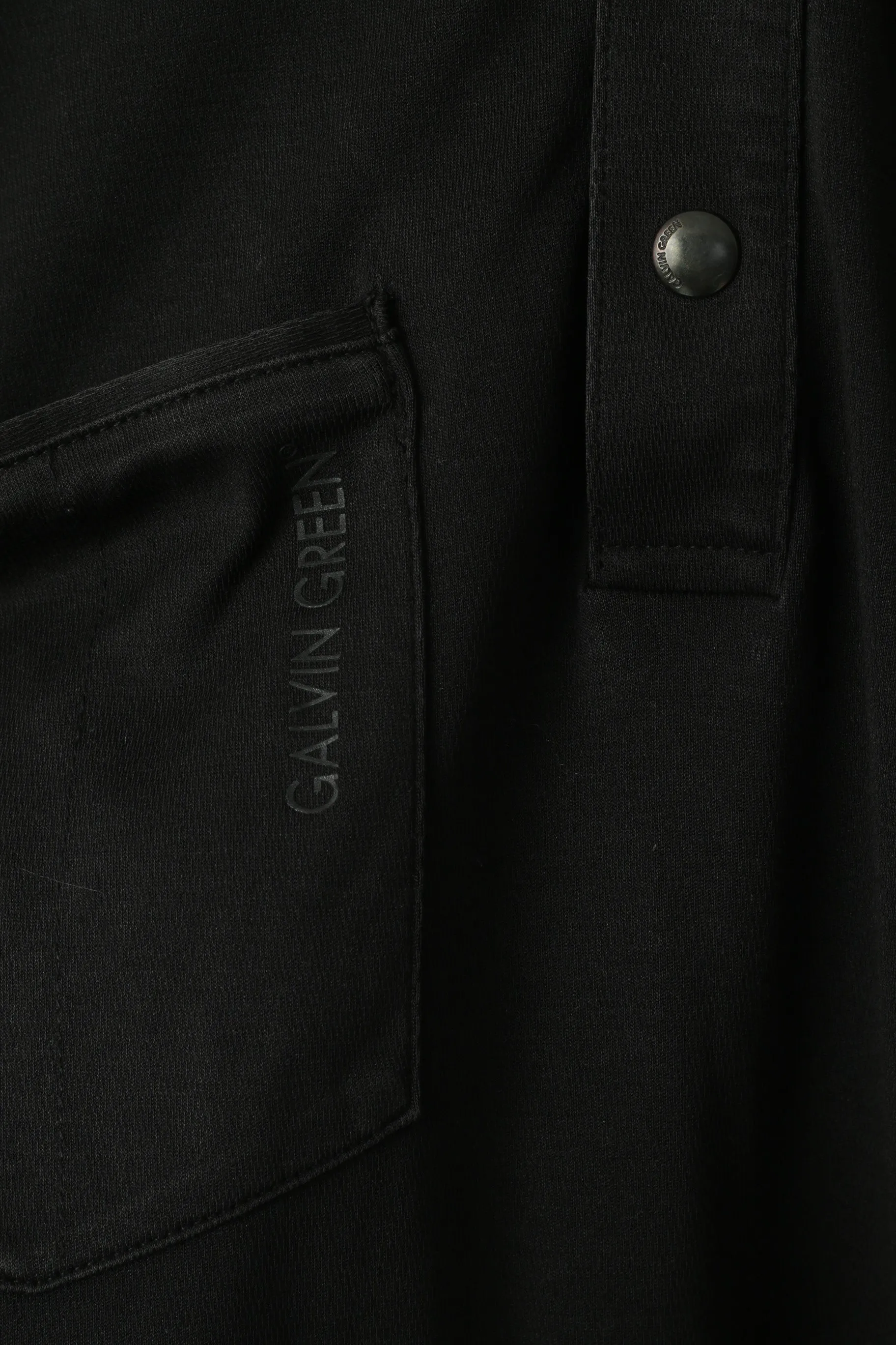 Galvin Green Men L Polo Shirt Black Cotton Pocket Golf Activewear Snap Neck Top