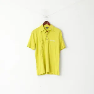 Galvin Green Men L Polo Shirt Lime Cotton Golf Stretch Snaps Pocket Sport Top