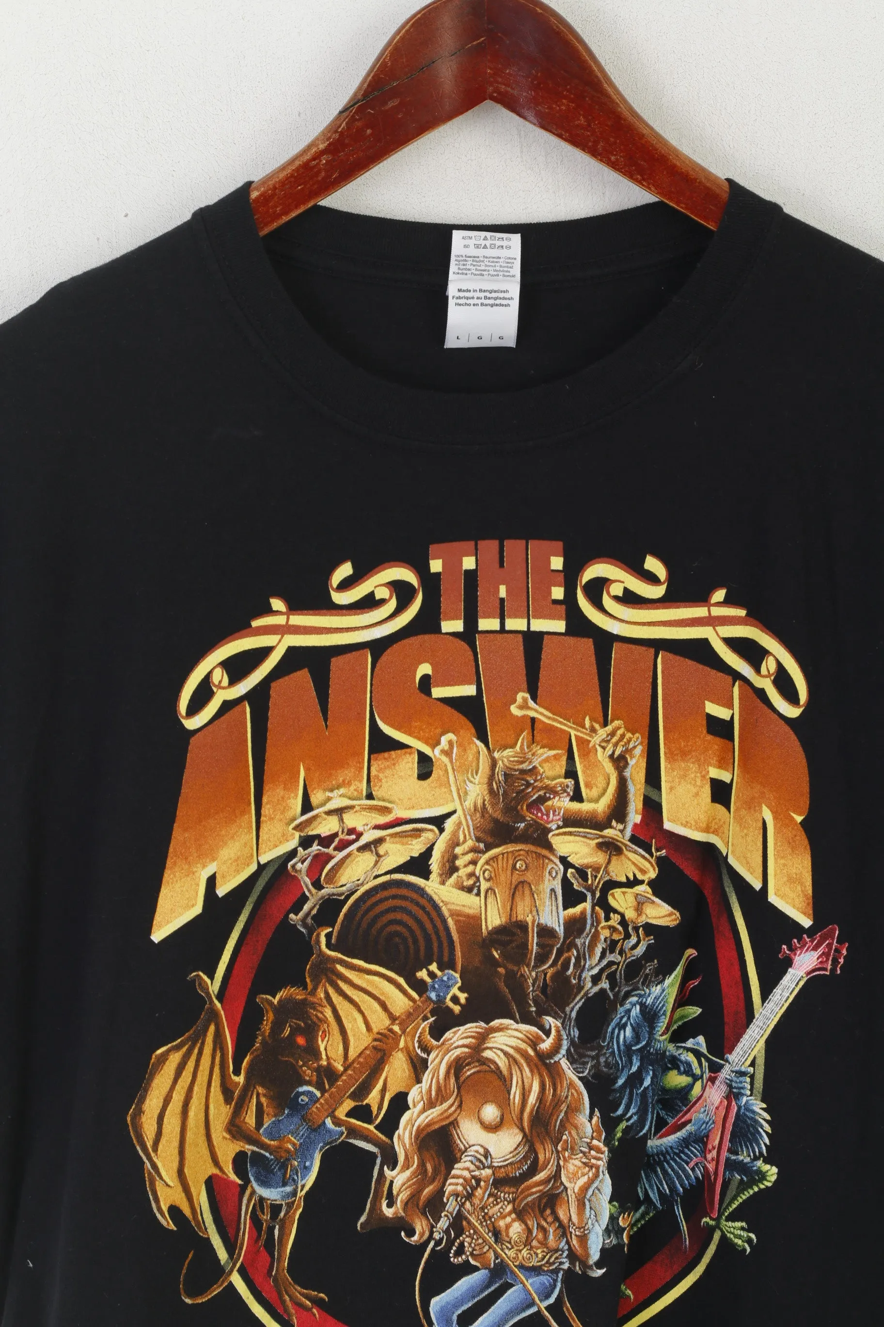 Gildan Men M Shirt Black Cotton The Answer Graphic Music Band 2015 Top