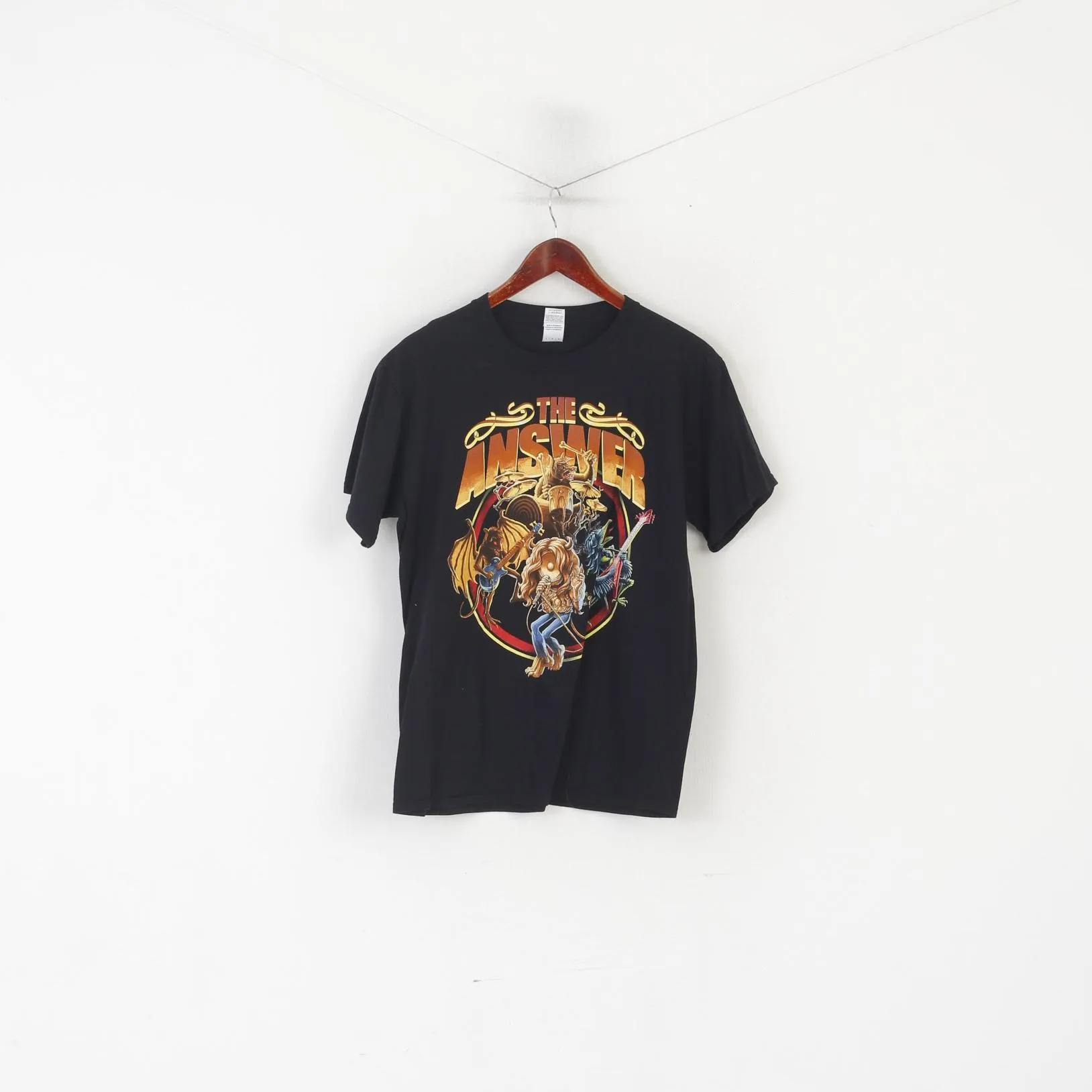 Gildan Men M Shirt Black Cotton The Answer Graphic Music Band 2015 Top
