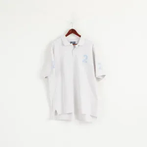 Hackett London Men XXL (XXXL) Polo Shirt White Cotton #2 Short Sleeve Top