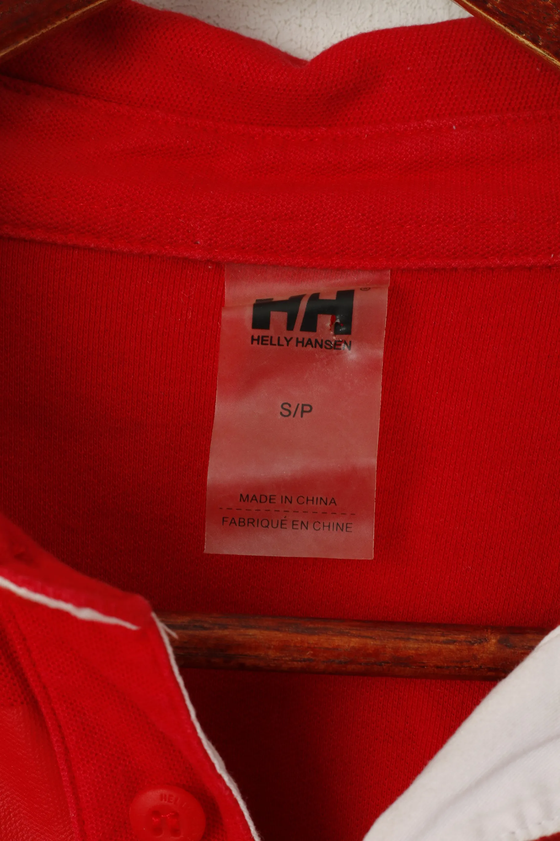 Helly Hansen Men S Polo Shirt Red Cotton Ebroidered Back Short Sleeve Top