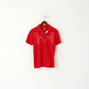 Helly Hansen Men S Polo Shirt Red Cotton Ebroidered Back Short Sleeve Top