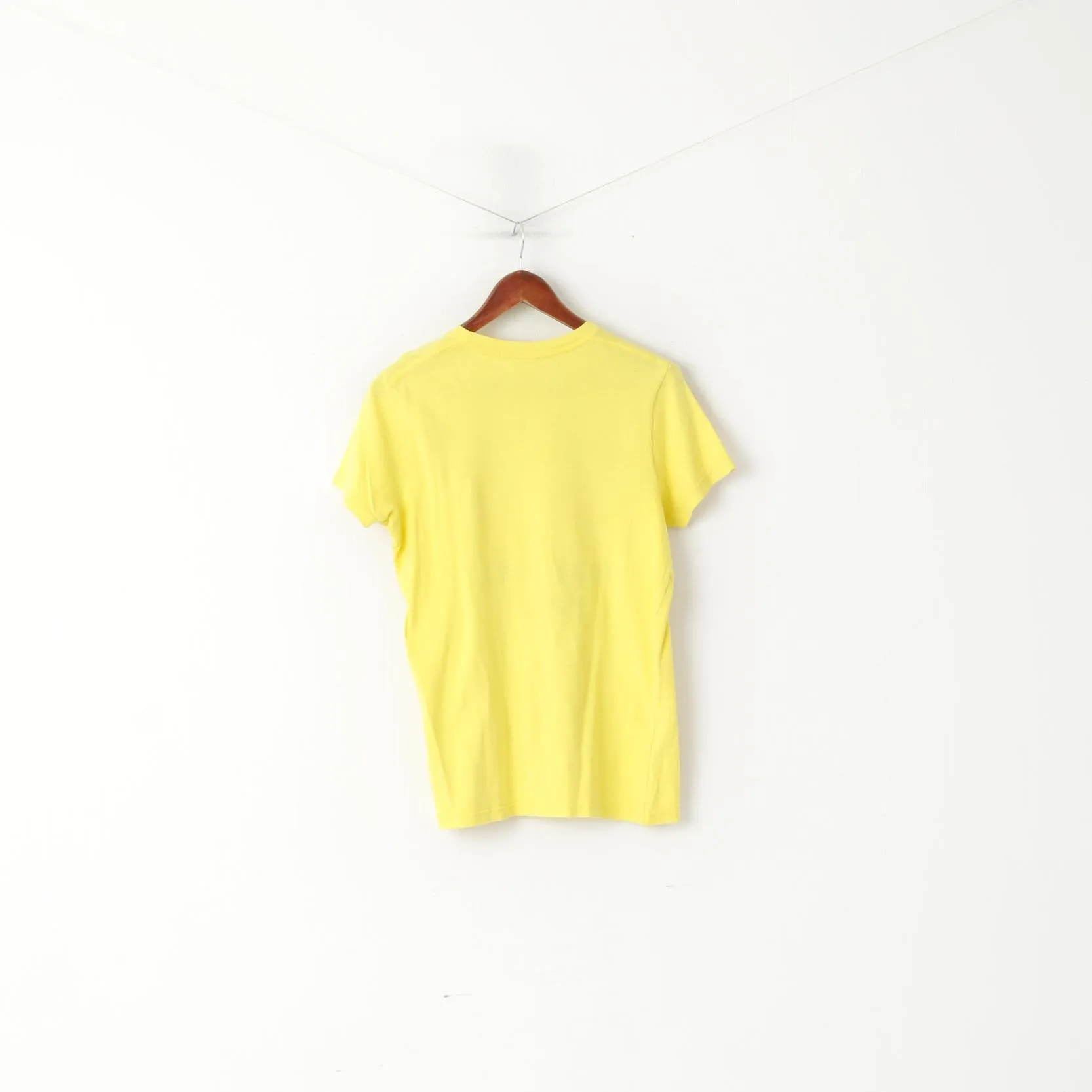 Hollister Men S Shirt Yellow Cotton Crew Neck Fighting Fins #4 Summer Top