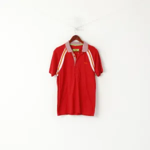 Hugo Boss Men M Polo Shirt Red Cotton Relax Detailed Buttons Sport Classic Top