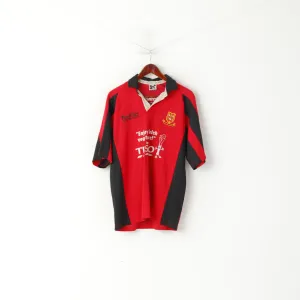 KooGa Men 42 L Polo Shirt Red Cotton Rugby Llantwit Major RFC Official Jersey Top