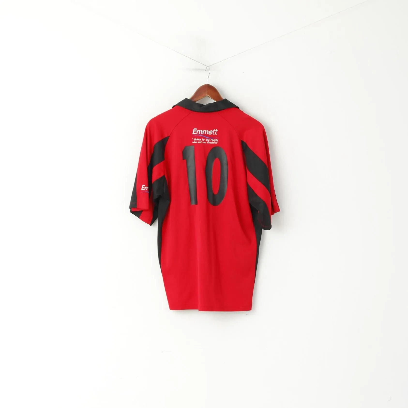 KooGa Men 42 L Polo Shirt Red Cotton Rugby Llantwit Major RFC Official Jersey Top