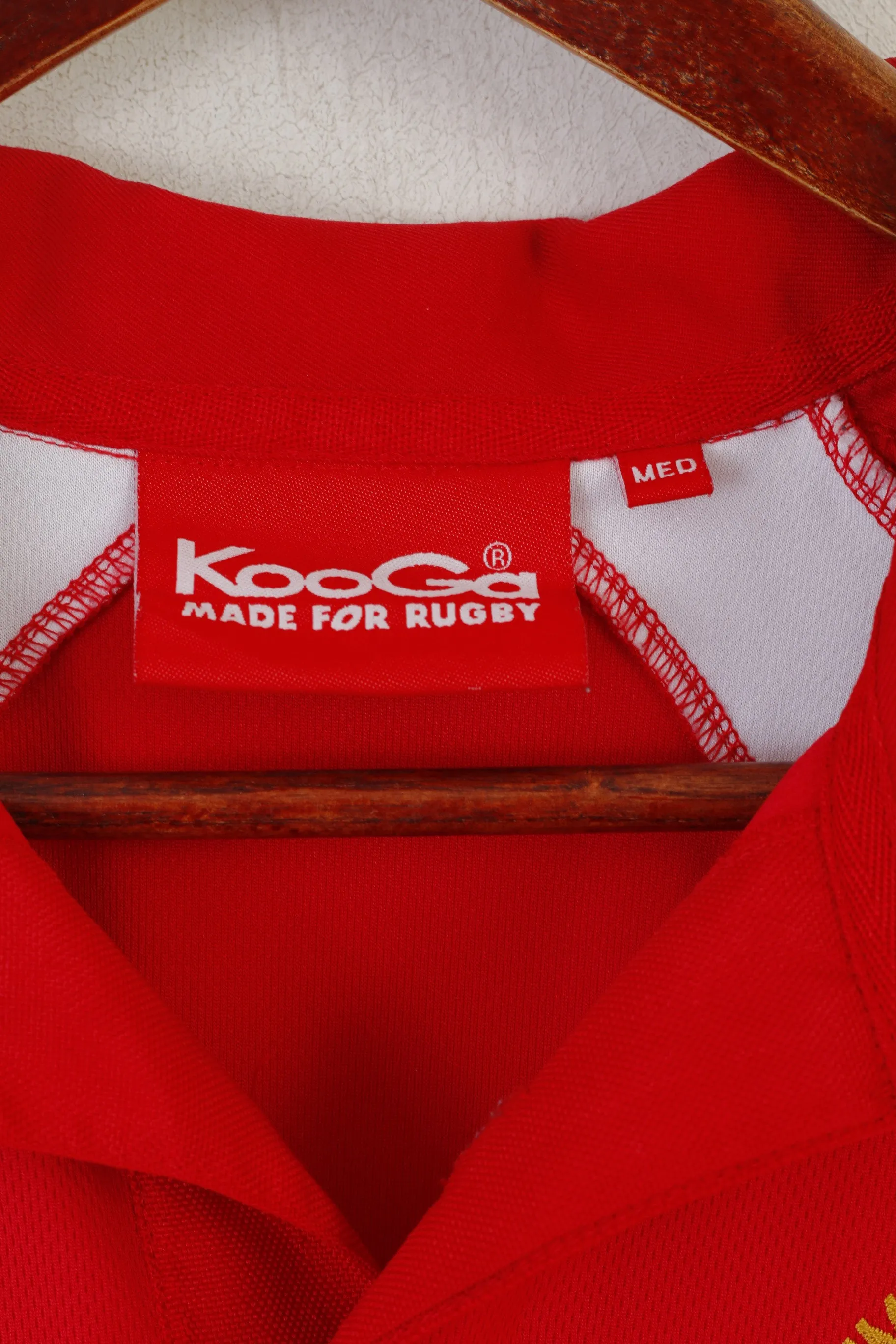 Kooga Rugby Men M Polo Shirt Red HMS Portland Frigate Vintage Jeraey Top
