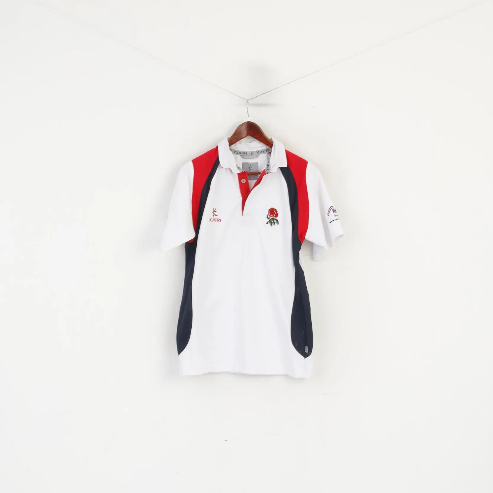 Kukri National England Rugby Men S Polo Shirt White Cotton Sportswear Top