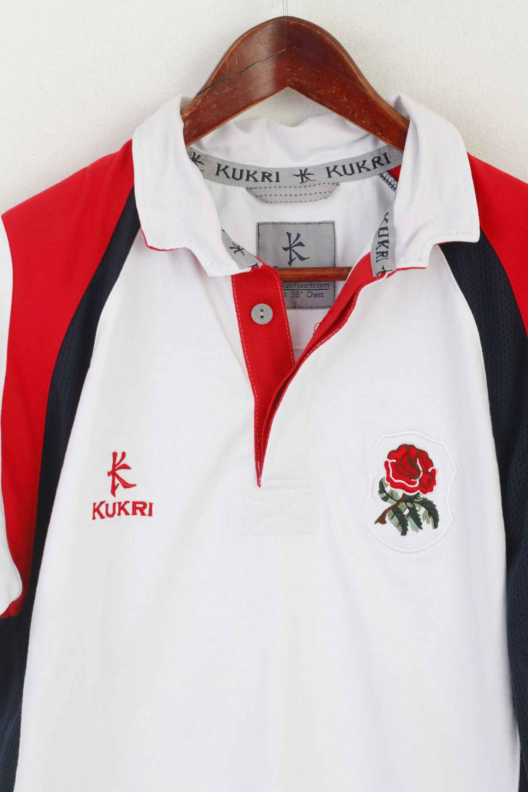Kukri National England Rugby Men S Polo Shirt White Cotton Sportswear Top