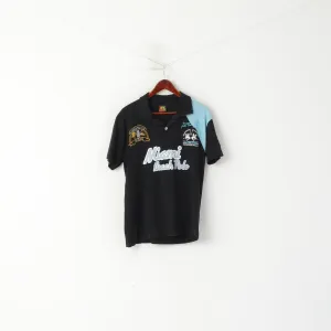 La Martina Men XL Polo Shirt Black Cotton Miami Beach Polo Championship Top