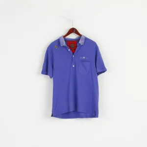 LUKE Men 2 M Polo Shirt Purple Cotton Dresslexic Resistant Classic Plain Top