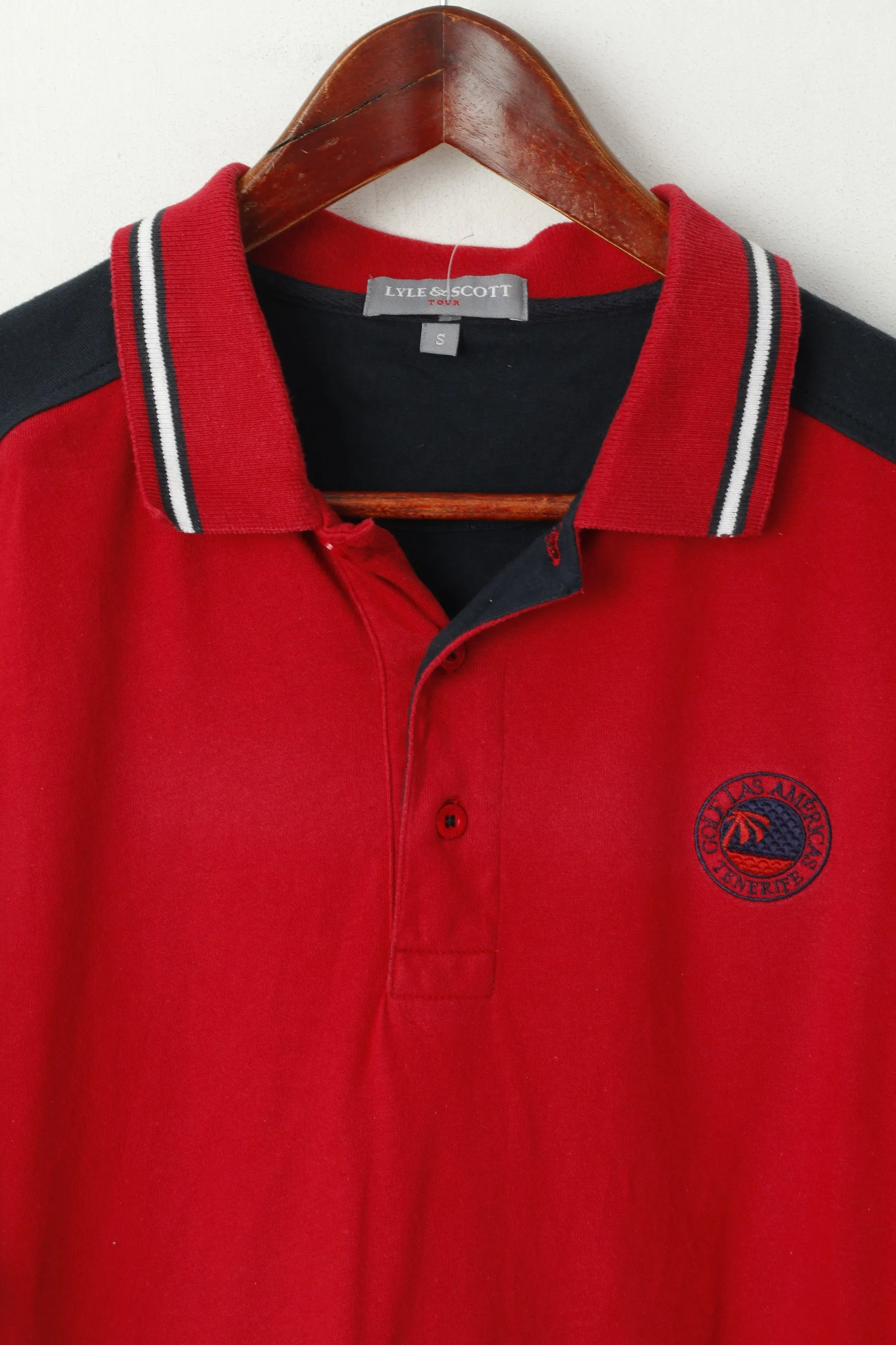 Lyle & Scott Tour Men S Polo Shirt Red Cotton Golf Las Americas Tenerife Top