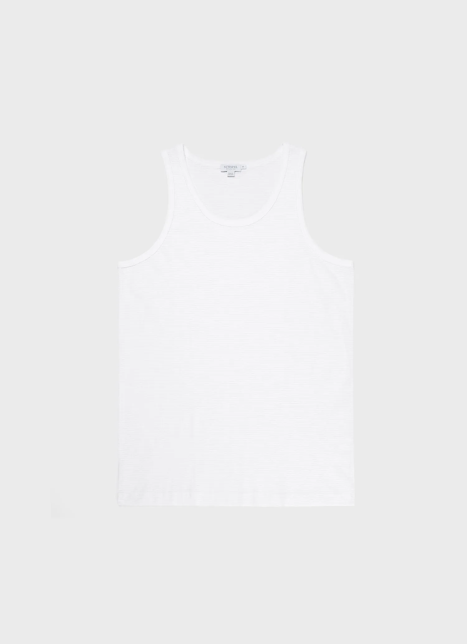 Men's Cellular Cotton Underwear Vest in White Sunspel