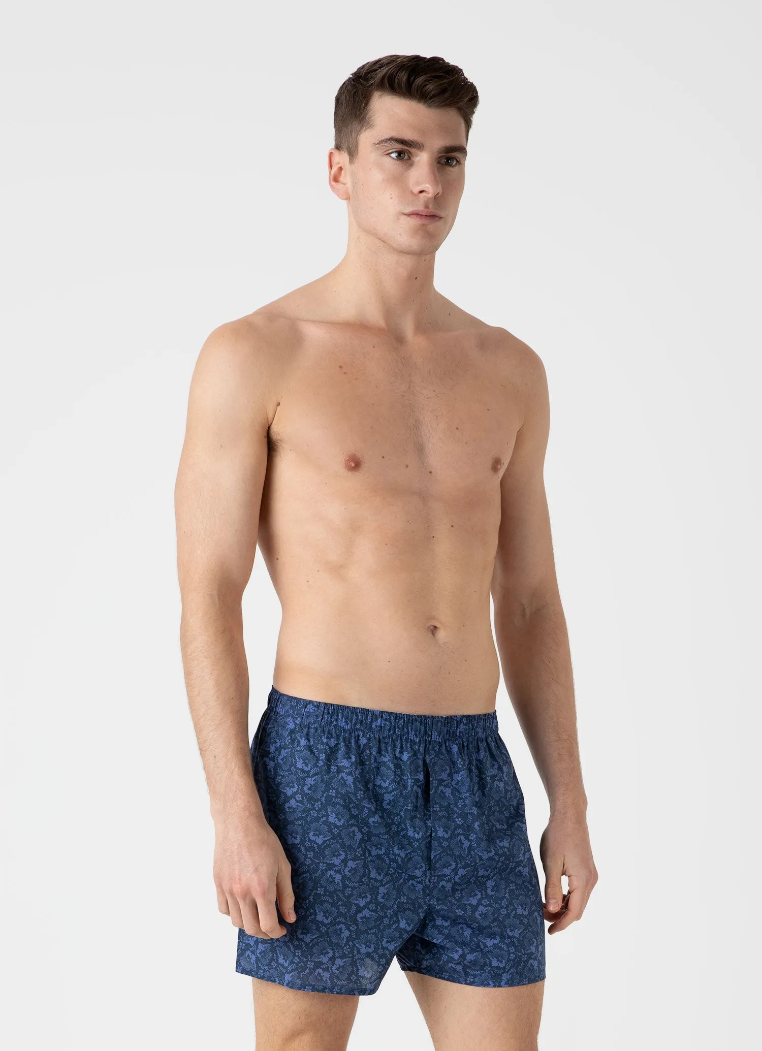 Men's Classic Boxer Shorts in Liberty Fabric in Autumn Breeze Sunspel