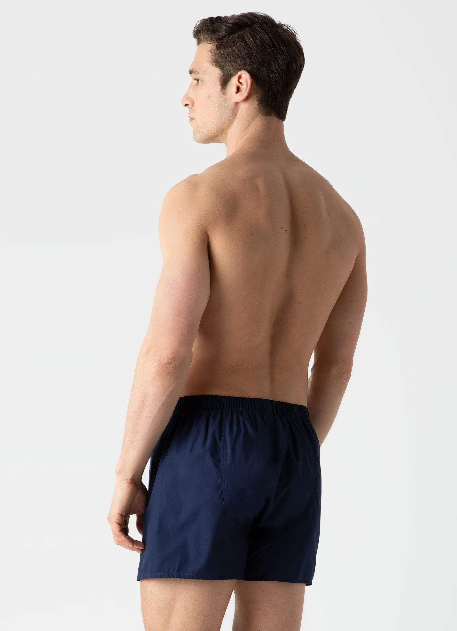 Men's Classic Boxer Shorts in Navy Sunspel