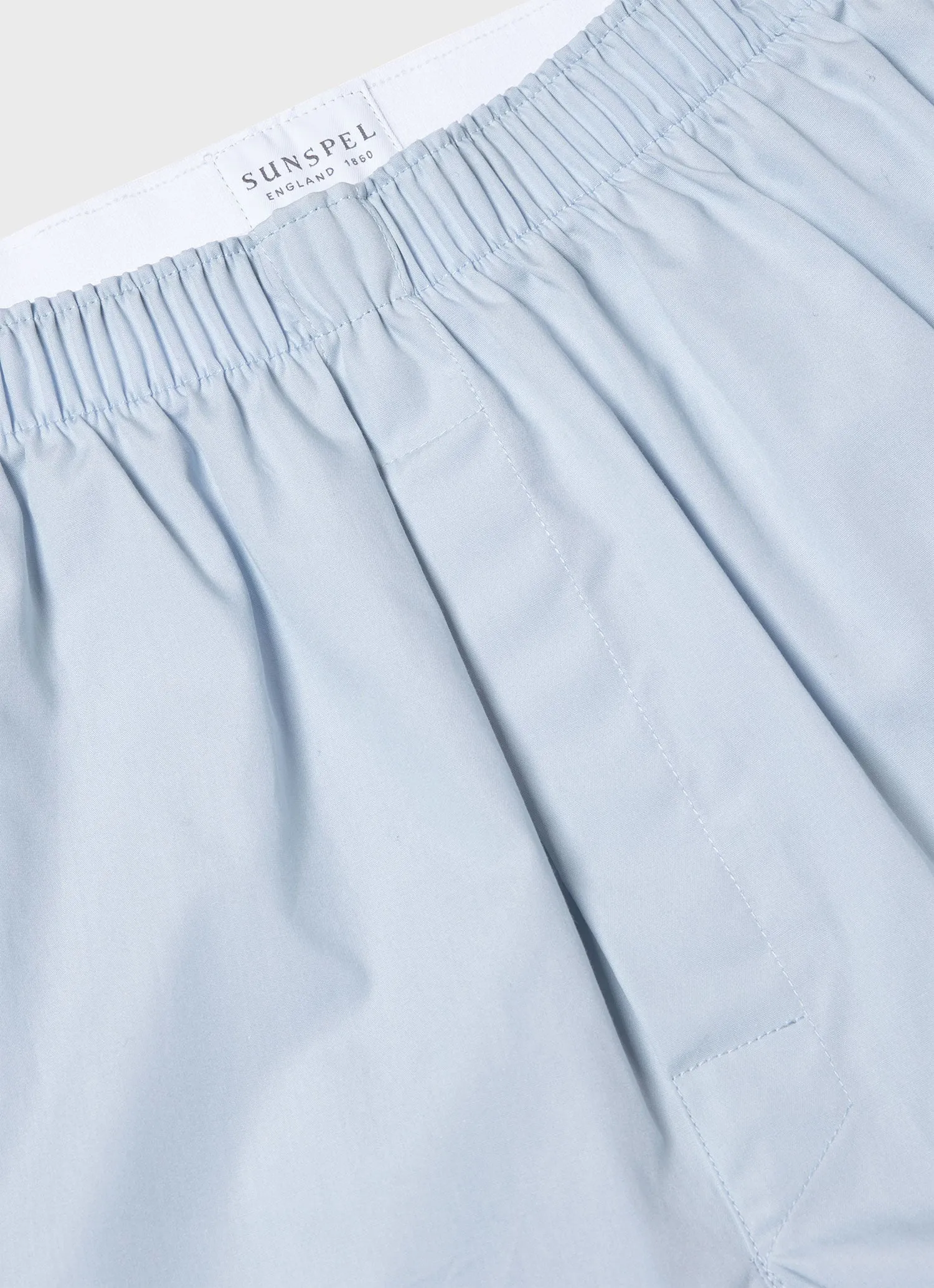 Men's Classic Boxer Shorts in Plain Blue Sunspel