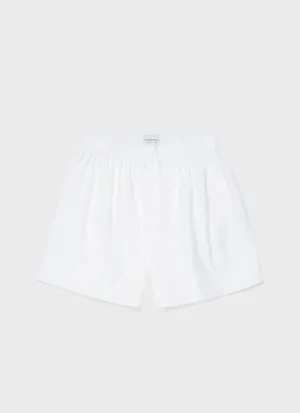 Men's Classic Boxer Shorts in White Sunspel