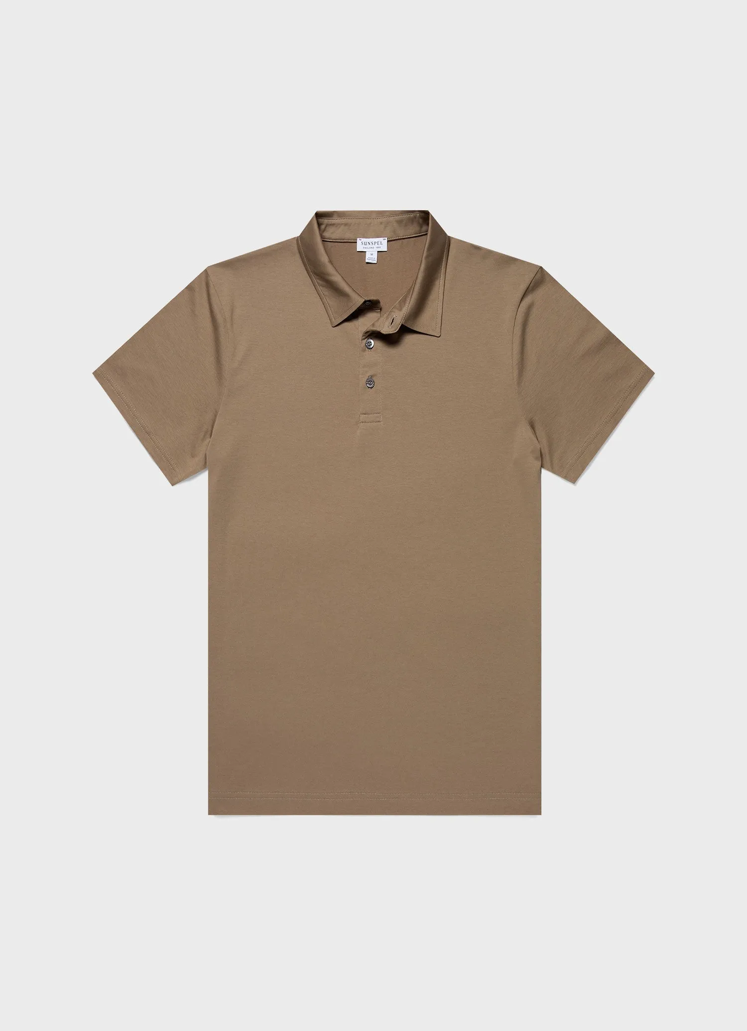 Men's Classic Jersey Polo Shirt in Dark Stone Sunspel