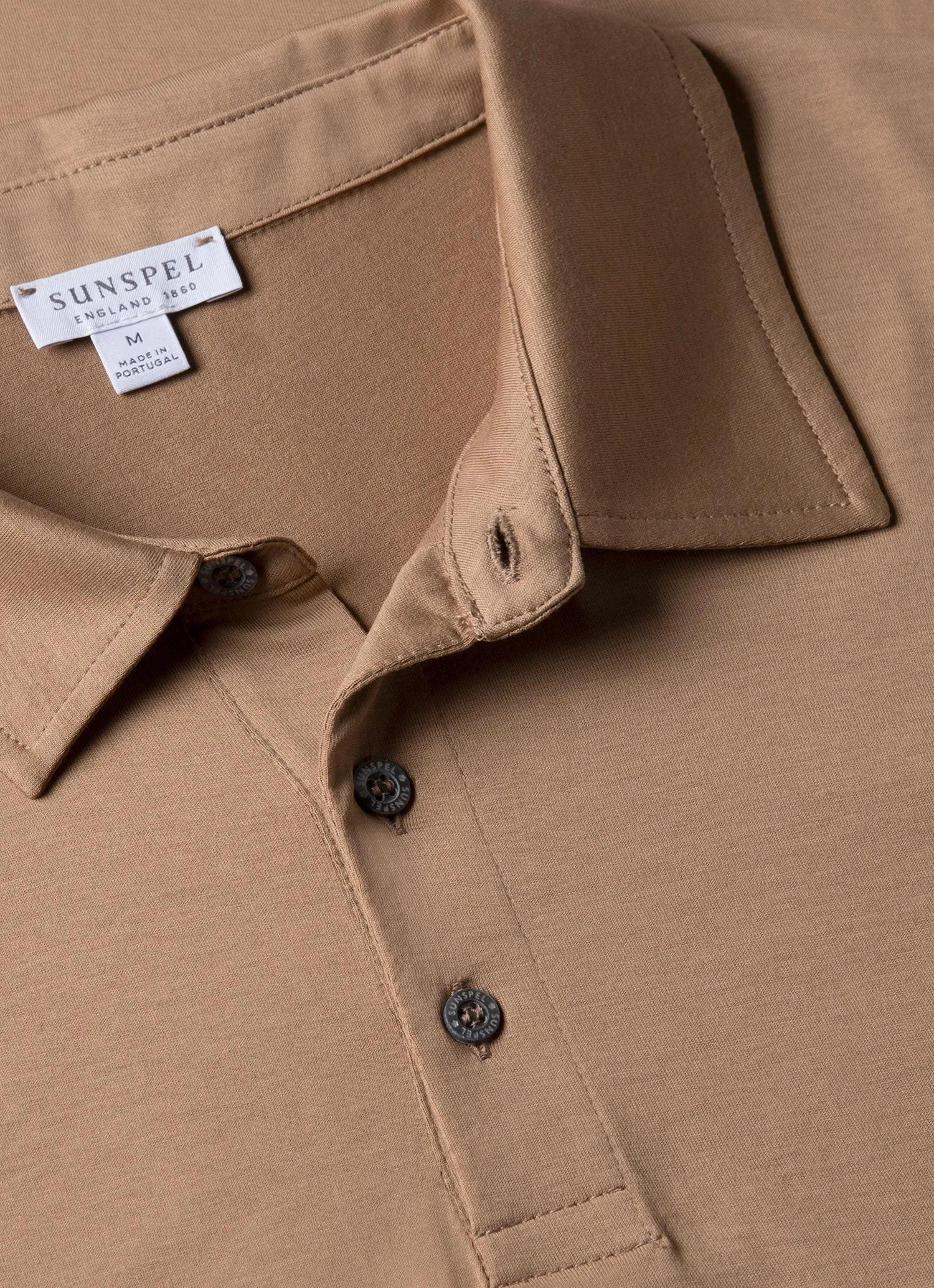 Men's Classic Jersey Polo Shirt in Dune Sunspel
