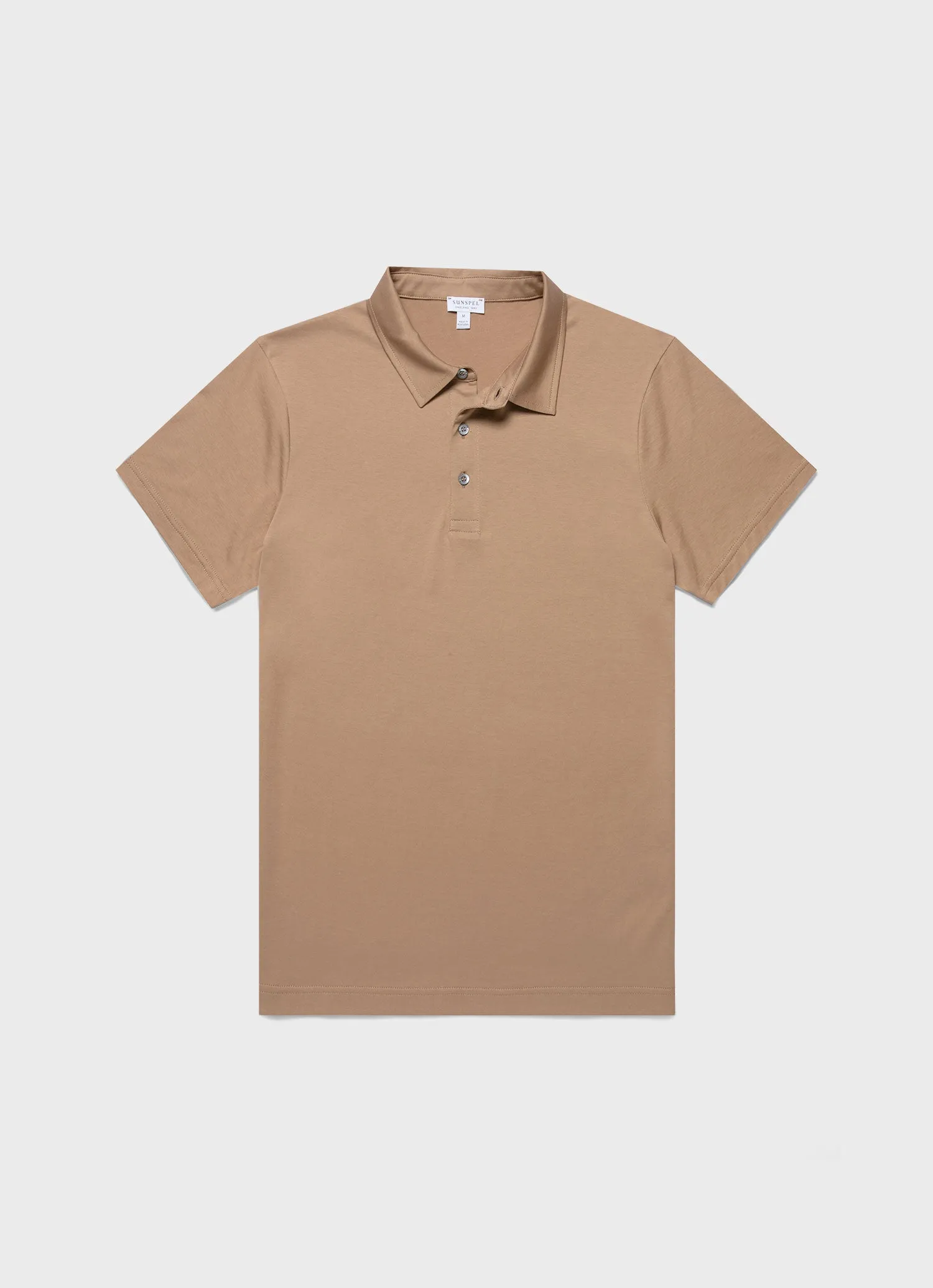 Men's Classic Jersey Polo Shirt in Dune Sunspel