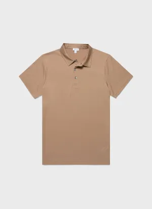 Men's Classic Jersey Polo Shirt in Dune Sunspel