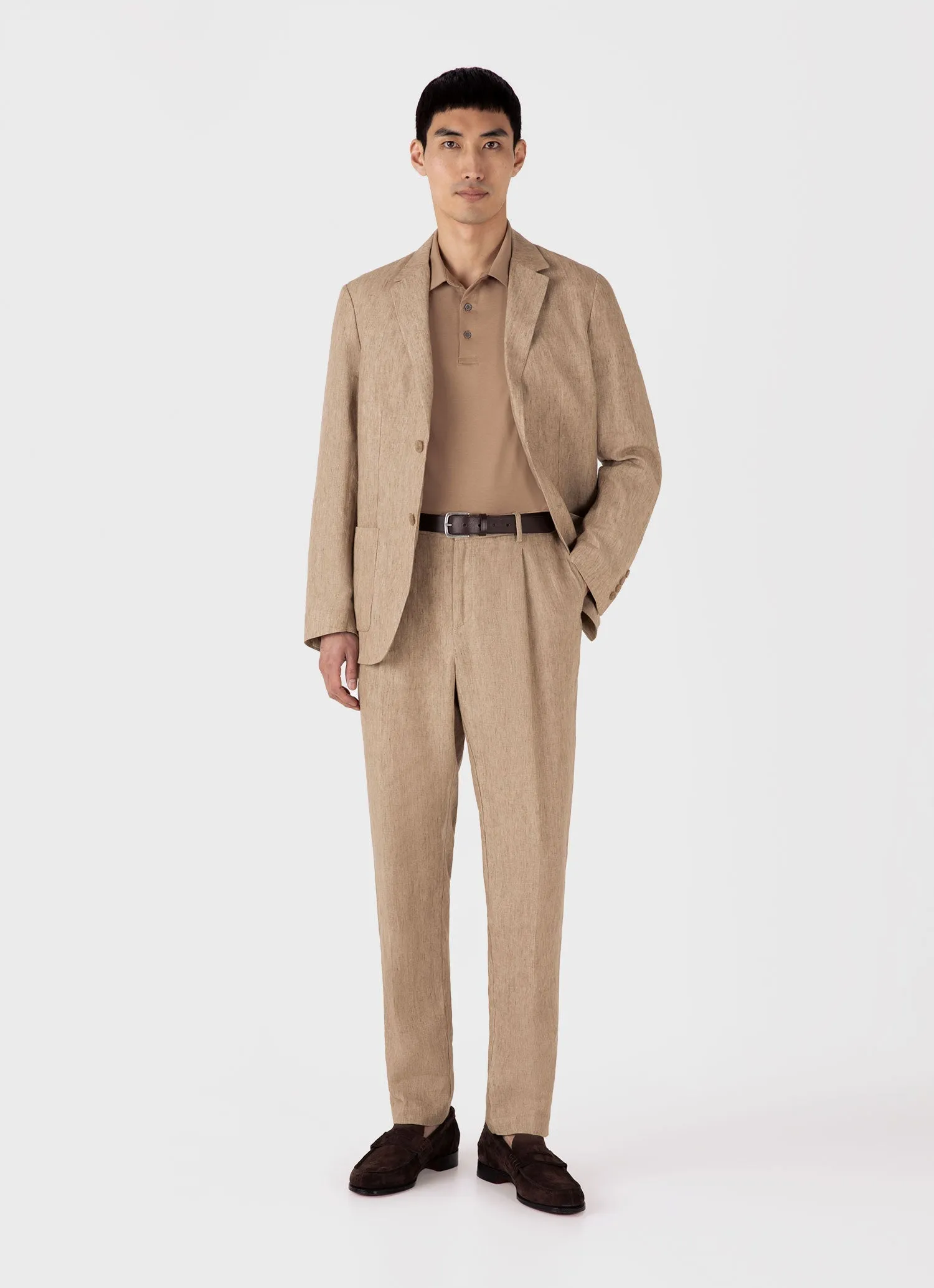 Men's Classic Jersey Polo Shirt in Dune Sunspel